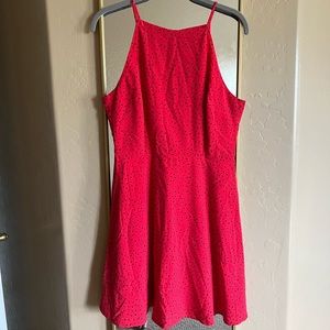 Womens BB Dakota Pink Abstract Dotted Fit and Flare Dress - Above Knee - Size 6